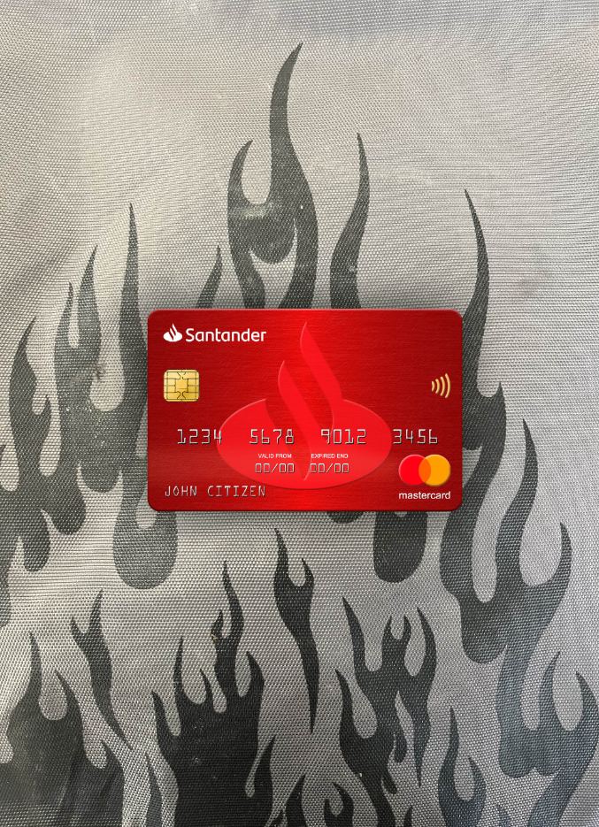 Download Spain Santander Bank mastercard photolook front Photoshop template